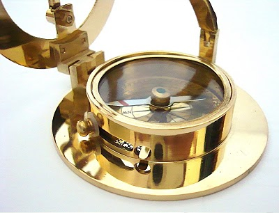 Buy Solid Brass Admiral's Sundial Compass w/ Rosewood Box 4in
