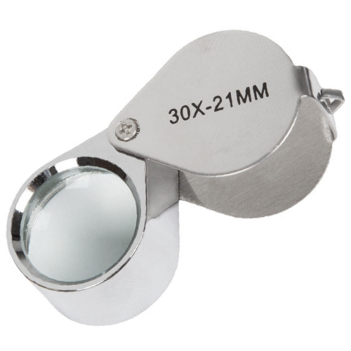 JEWELERS Magnifying LOUPE 30x 30 Power 21mm Triplet Lens Silver